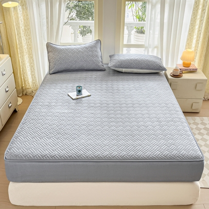 91家纺网 家纺一手货源 找家纺 （总）卡伦家纺 2025新款水洗棉磨毛防水夹棉床笠