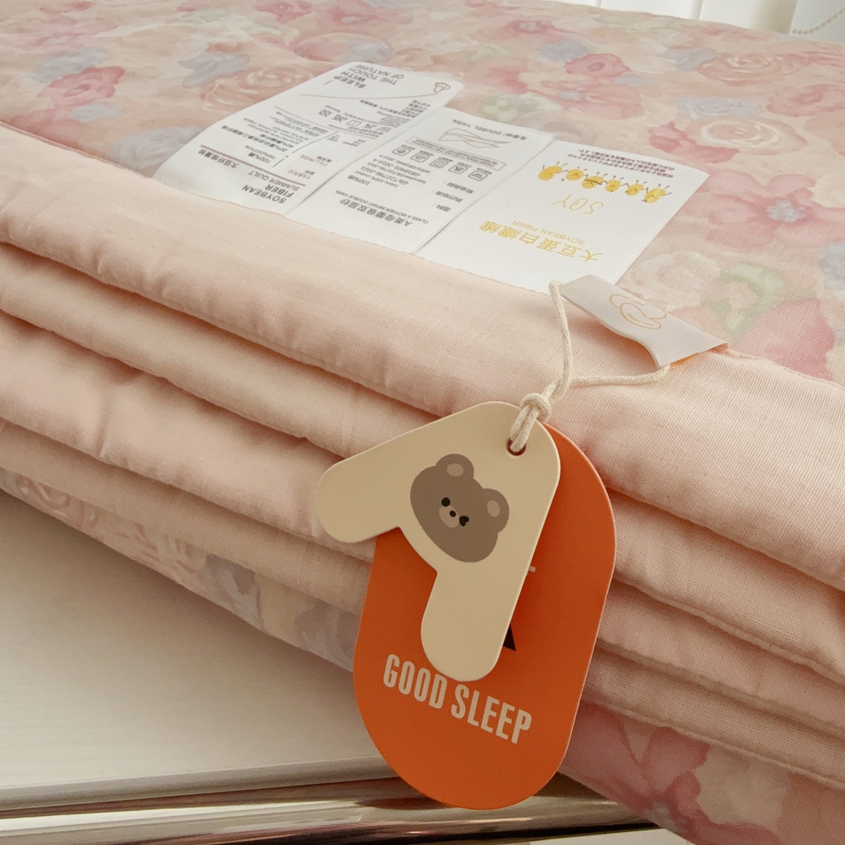 91家纺网 家纺一手货源 找家纺 于果 2025新款全棉双层纱夏被四件套 花汀