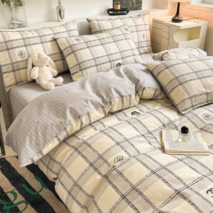 91家纺网 家纺一手货源 找家纺 吉象2025新款全棉印花北欧极简四件套系列 奈香