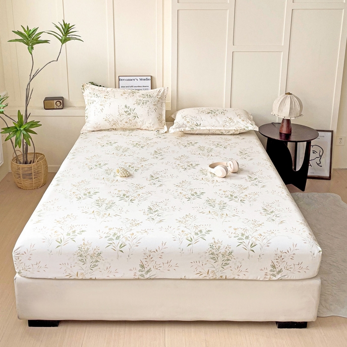 91家纺网 家纺一手货源 找家纺 朵朵家纺 2025新款亲肤棉芦荟棉床笠单床笠，磨毛床笠，印花床笠（可定制尺寸 ） 仙草