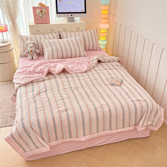 91家纺网 家纺一手货源 找家纺 美梦里 2025新款A类水洗棉棉花夏被 夏凉被空调被 余音