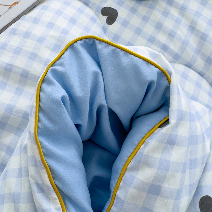 91家纺网 家纺一手货源 找家纺 美派工厂店2025新款水洗邹邹纱夏被 小幸运-蓝黑