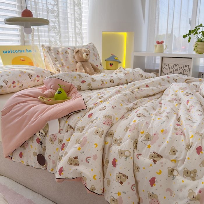 91家纺网 家纺一手货源 找家纺 美派工厂店2025新款水洗邹邹纱夏被 小考拉