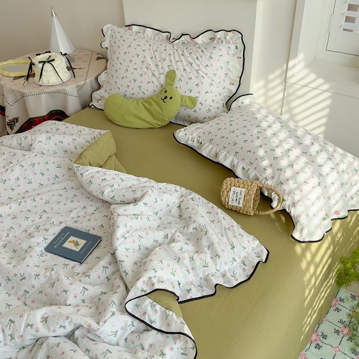 91家纺网 家纺一手货源 找家纺 慕尚 2025新款云感棉花边夏凉被空调被 草莓园