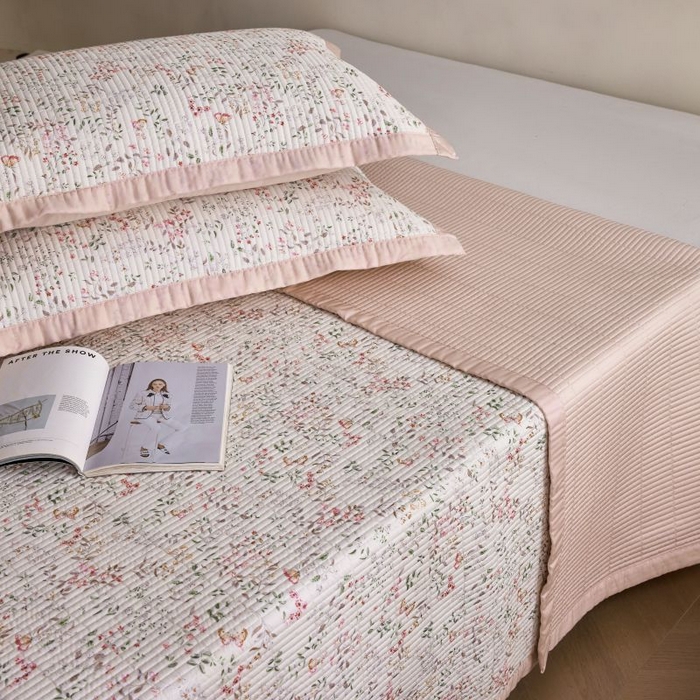 91家纺网 家纺一手货源 找家纺 黛舒家居2025新款天丝水洗印花夏被床盖三件套 吟禾暮