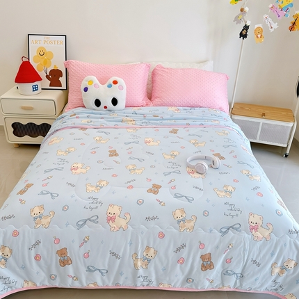 91家纺网 家纺一手货源 找家纺 （总）兜米  2025夏季A类针织棉夏凉被小清新卡通双面针织棉空调被子被芯