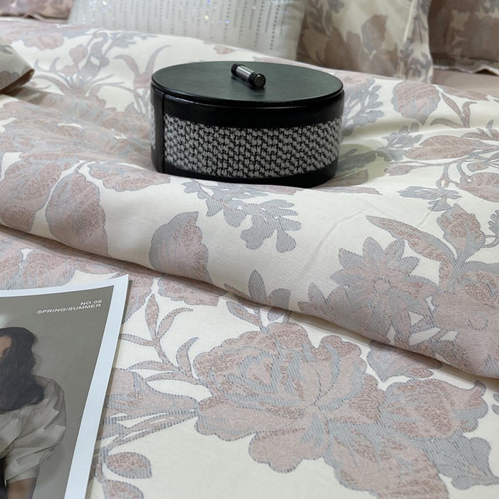 91家纺网 家纺一手货源 找家纺 莱豫2025新款50支莱赛尔天丝四件套 梦甜粉