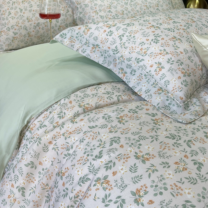 91家纺网 家纺一手货源 找家纺 莱豫2025新款50支莱赛尔天丝四件套 春风十里