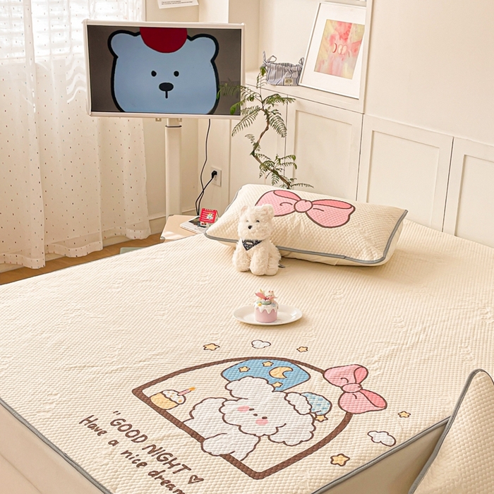 91家纺网 家纺一手货源 找家纺 川悦生活 2025新款大版冰豆豆凉豆豆凉席 奶糕作坊