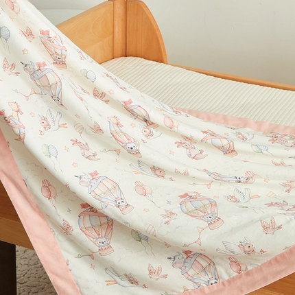 91家纺网 家纺一手货源 找家纺 嗨生活 2025年新品天竹系列A类竹纤维四层纱儿童盖毯 幼儿园夏被夏凉被空调被 田野兔子