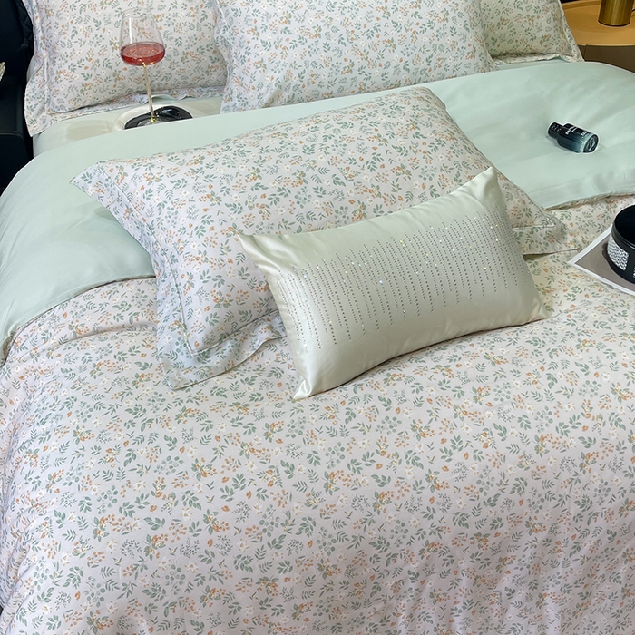 91家纺网 家纺一手货源 找家纺 莱豫2025新款50支莱赛尔天丝四件套 春风十里