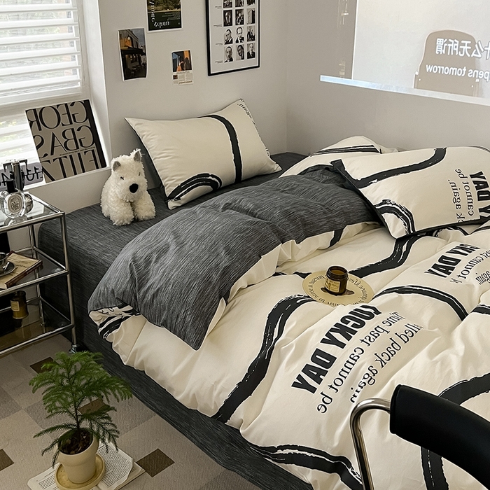 91家纺网 家纺一手货源 找家纺 吉象2025新款全棉印花北欧极简四件套系列 3凯文