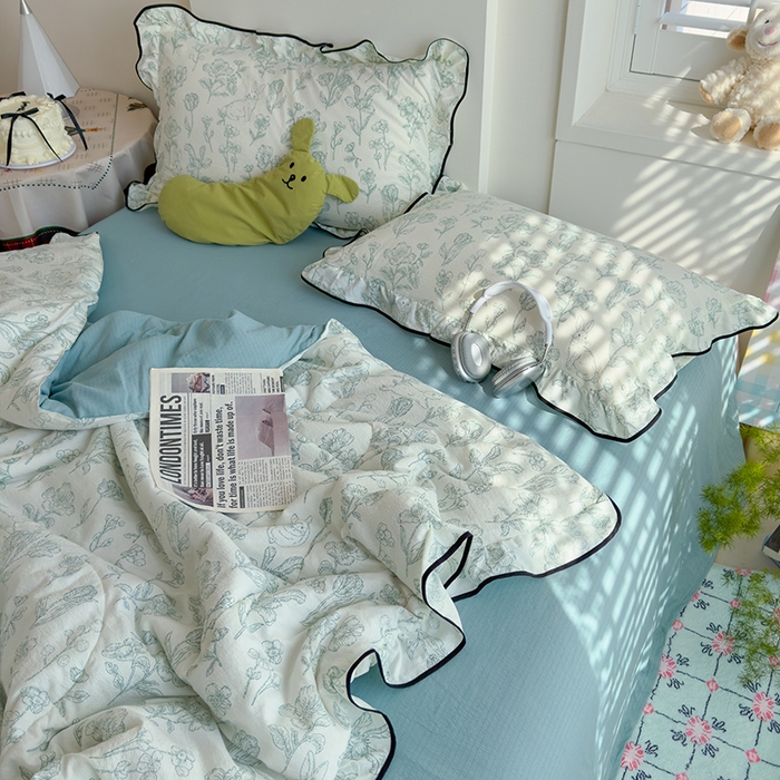 91家纺网 家纺一手货源 找家纺 慕尚 2025新款云感棉花边夏凉被空调被 花遇兔