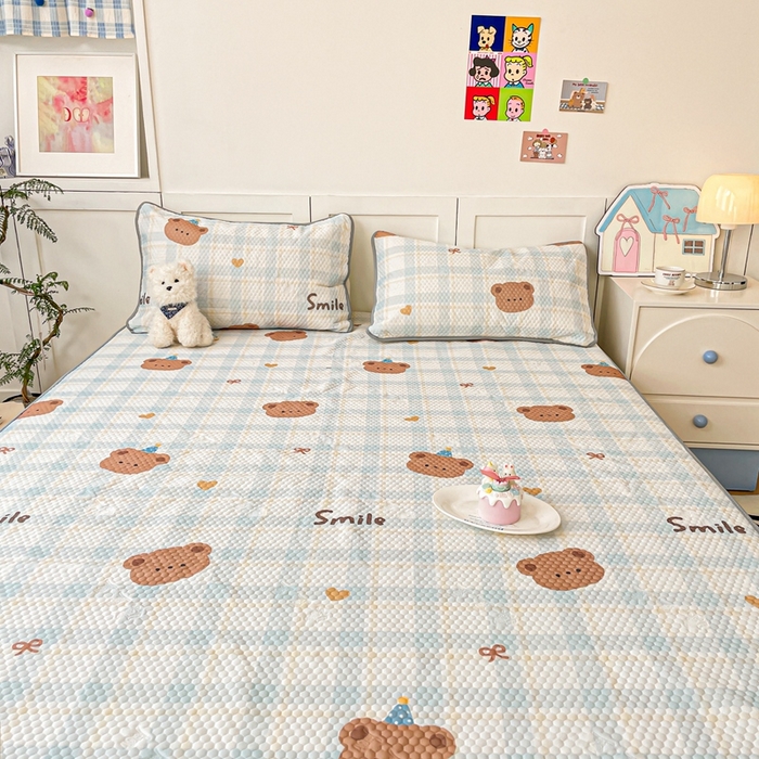 91家纺网 家纺一手货源 找家纺 川悦生活 2025新款大版冰豆豆凉豆豆凉席 格拉熊