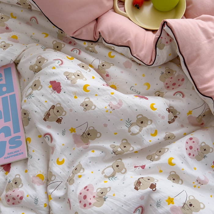 91家纺网 家纺一手货源 找家纺 美派工厂店2025新款水洗邹邹纱夏被 小考拉