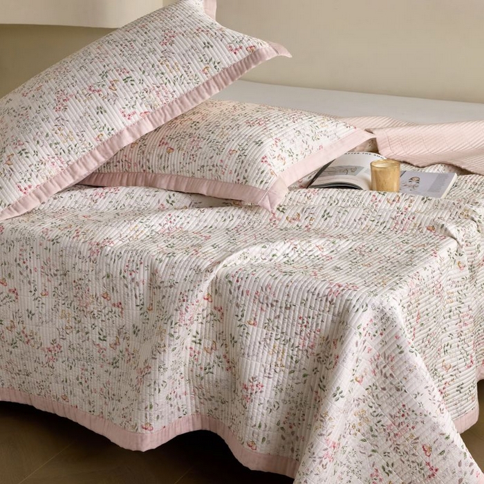 91家纺网 家纺一手货源 找家纺 黛舒家居2025新款天丝水洗印花夏被床盖三件套 吟禾暮
