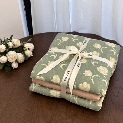 91家纺网 家纺一手货源 找家纺 （总）黛馨  2025新款全棉A类小清新双层纱四件套