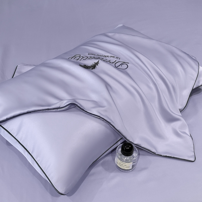 91家纺网 家纺一手货源 找家纺 牛牛家纺 2025新款水洗真丝刺绣夏被夏凉被空调被四件套 梦羽-星黛紫