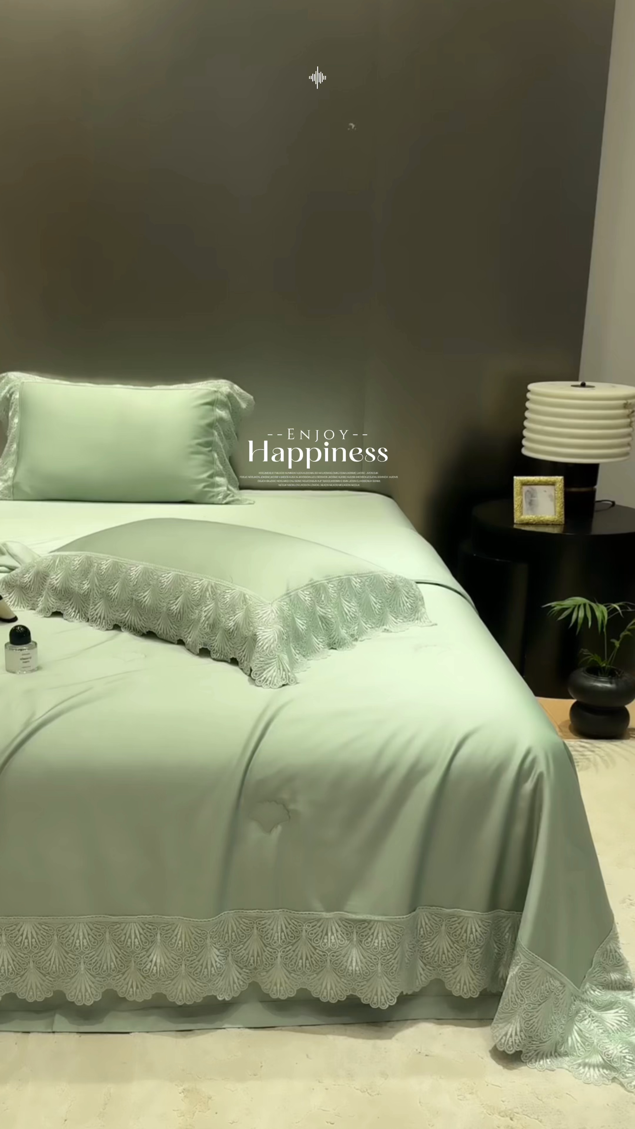 91家纺网 家纺一手货源 找家纺 榻尚家居 2025春夏新款天丝棉蕾丝夏被夏凉被空调被床盖四件套-沐颜 沐颜 绿色