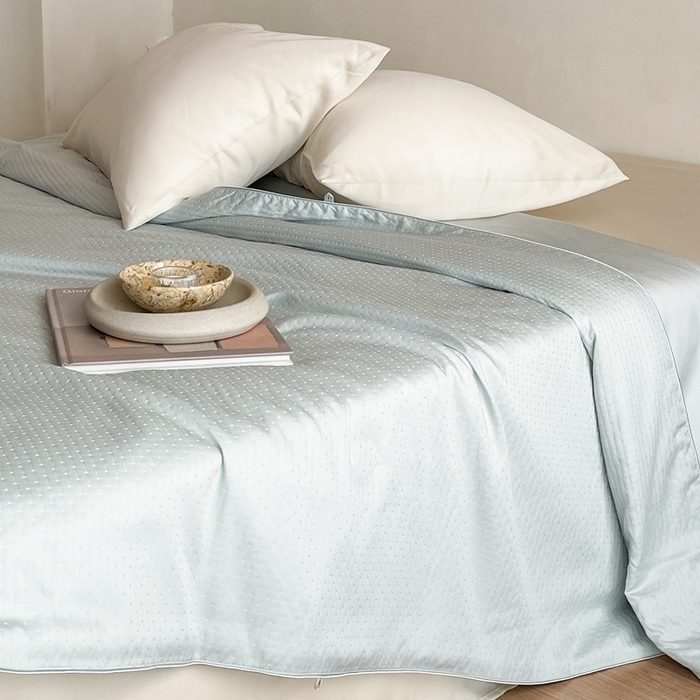 91家纺网 家纺一手货源 找家纺 茧羽世家 2025新款流光星熠系列小提花夏被被子被芯 点点兰