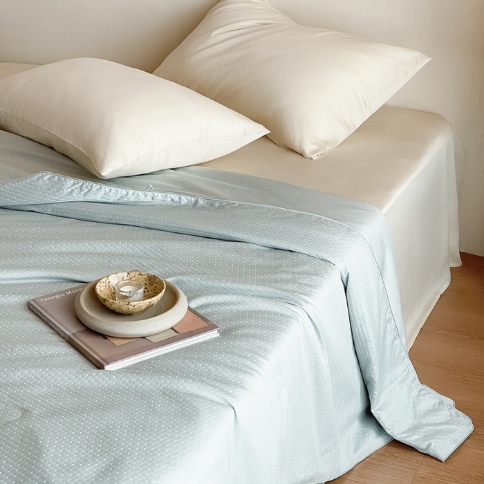 91家纺网 家纺一手货源 找家纺 茧羽世家 2025新款流光星熠系列小提花夏被被子被芯 点点兰