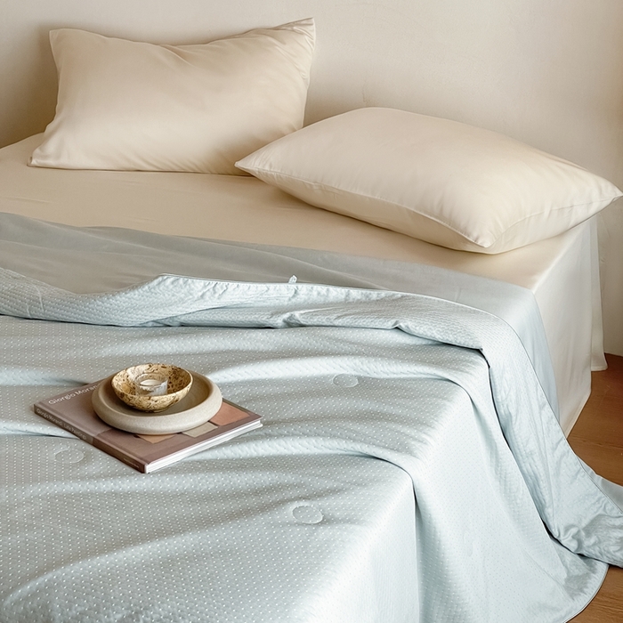 91家纺网 家纺一手货源 找家纺 茧羽世家 2025新款流光星熠系列小提花夏被被子被芯 点点兰