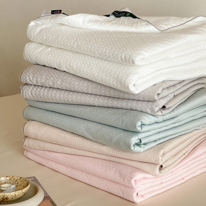 91家纺网 家纺一手货源 找家纺 茧羽世家 2025新款流光星熠系列小提花夏被被子被芯 组合