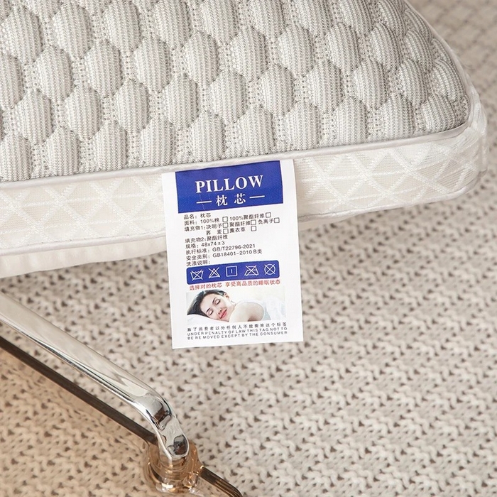 91家纺网 家纺一手货源 找家纺 卓昌枕芯 2025新款夏季凉感豆豆冰丝枕透气网边立体枕头枕芯 灰色