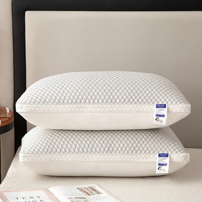 91家纺网 家纺一手货源 找家纺 卓昌枕芯 2025新款夏季凉感豆豆冰丝枕透气网边立体枕头枕芯 灰色