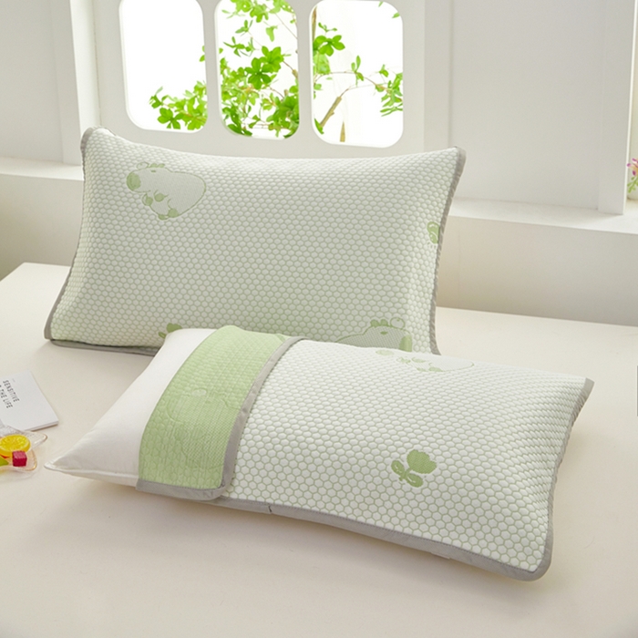 91家纺网 家纺一手货源 找家纺 （总）翎盈家纺 2025新款夏季卡通凉感冰豆豆枕巾可水洗枕头巾单枕巾