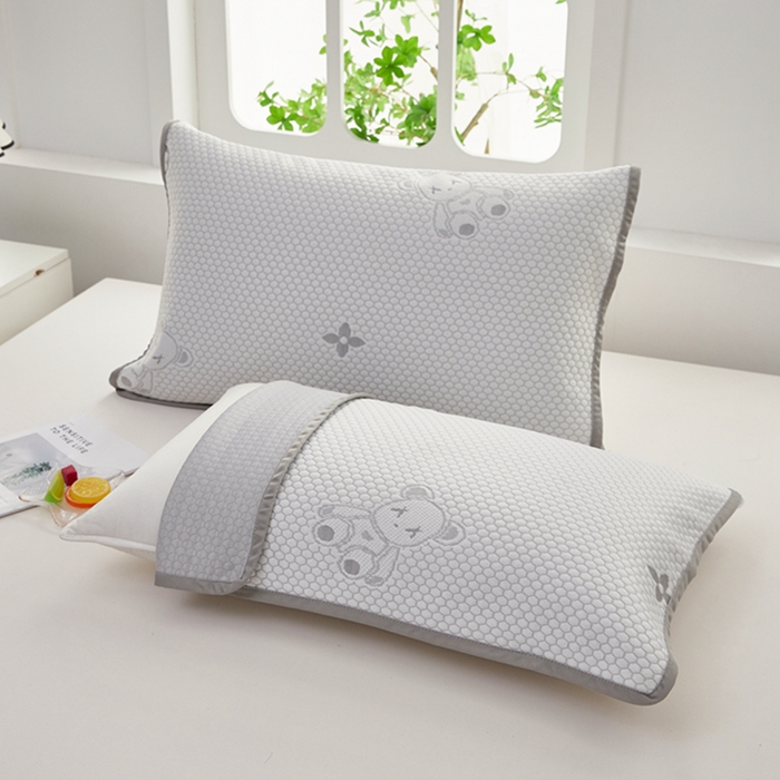 91家纺网 家纺一手货源 找家纺 （总）翎盈家纺 2025新款夏季卡通凉感冰豆豆枕巾可水洗枕头巾单枕巾