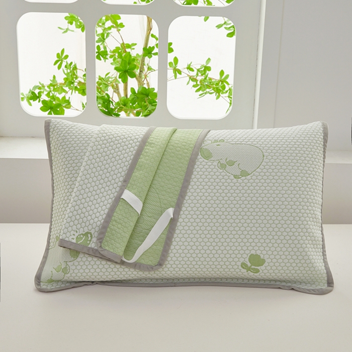 91家纺网 家纺一手货源 找家纺 翎盈家纺 2025新款夏季卡通凉感冰豆豆枕巾可水洗枕头巾单枕巾 卡皮巴拉绿52x76cm/只