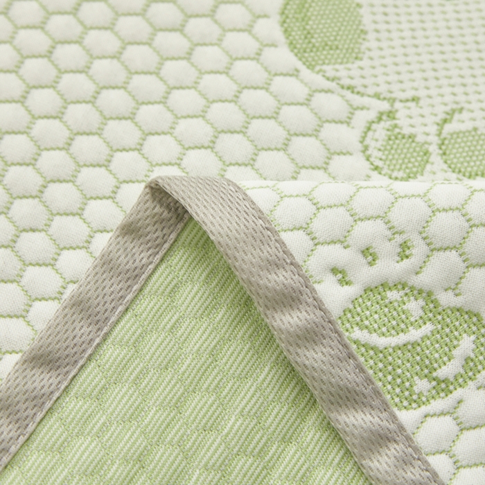 91家纺网 家纺一手货源 找家纺 翎盈家纺 2025新款夏季卡通凉感冰豆豆枕巾可水洗枕头巾单枕巾 卡皮巴拉绿52x76cm/只