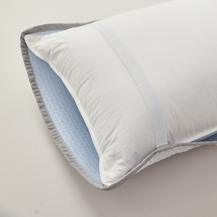 91家纺网 家纺一手货源 找家纺 翎盈家纺 2025新款夏季卡通凉感冰豆豆枕巾可水洗枕头巾单枕巾 小熊蓝52x76cm/只