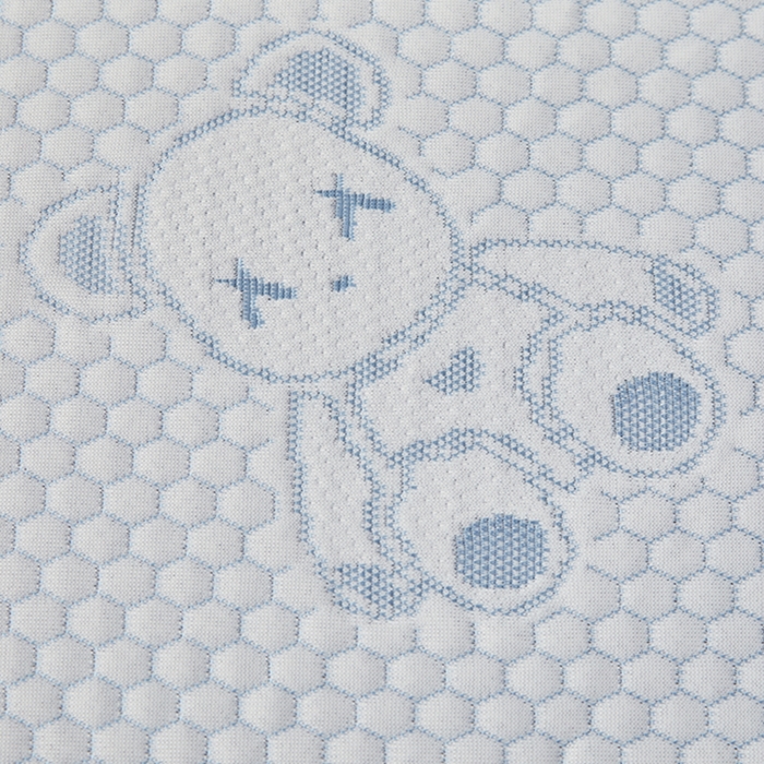 91家纺网 家纺一手货源 找家纺 翎盈家纺 2025新款夏季卡通凉感冰豆豆枕巾可水洗枕头巾单枕巾 小熊蓝52x76cm/只