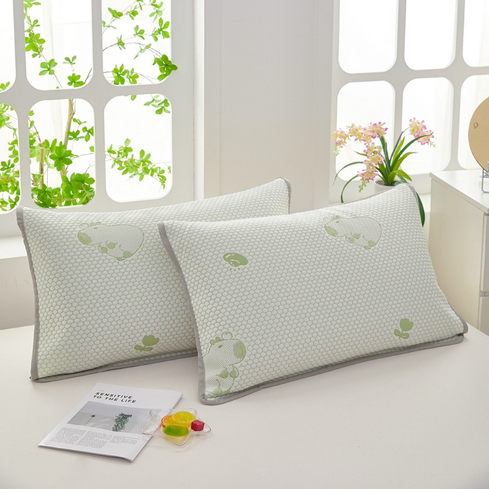 91家纺网 家纺一手货源 找家纺 翎盈家纺 2025新款夏季卡通凉感冰豆豆枕巾可水洗枕头巾单枕巾 卡皮巴拉绿52x76cm/对