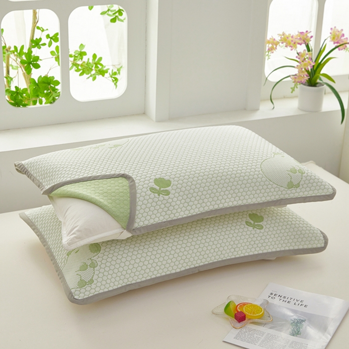 91家纺网 家纺一手货源 找家纺 翎盈家纺 2025新款夏季卡通凉感冰豆豆枕巾可水洗枕头巾单枕巾 卡皮巴拉绿52x76cm/对