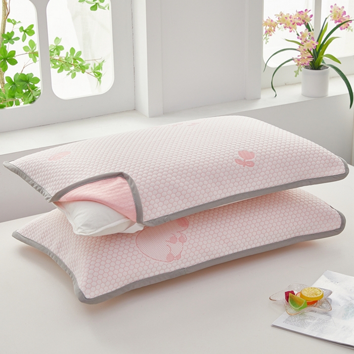 91家纺网 家纺一手货源 找家纺 翎盈家纺 2025新款夏季卡通凉感冰豆豆枕巾可水洗枕头巾单枕巾 卡皮巴拉粉52x76cm/对