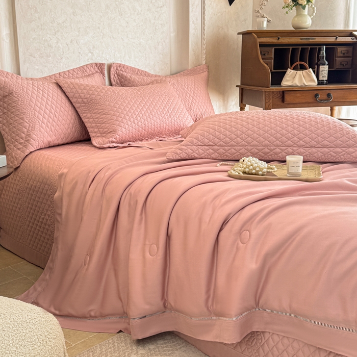 91家纺网 家纺一手货源 找家纺 （总）若未家居 LOVEWE HOUSE 2025新款莫代尔竹节床盖夏被四件套