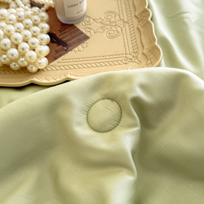 91家纺网 家纺一手货源 找家纺 若未家居 LOVEWE HOUSE 2025新款莫代尔竹节床盖夏被四件套 绿色