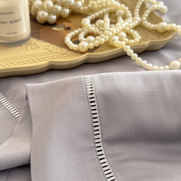 91家纺网 家纺一手货源 找家纺 若未家居 LOVEWE HOUSE 2025新款莫代尔竹节床盖夏被四件套 灰色