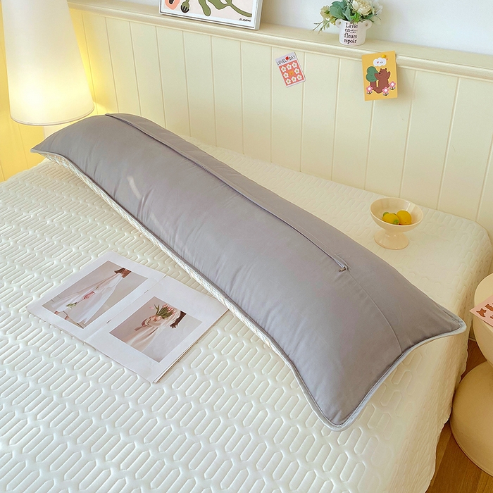 91家纺网 家纺一手货源 找家纺 芯宜佳 2025年新款A类乳胶凉感丝枕套 轻盈格-橙