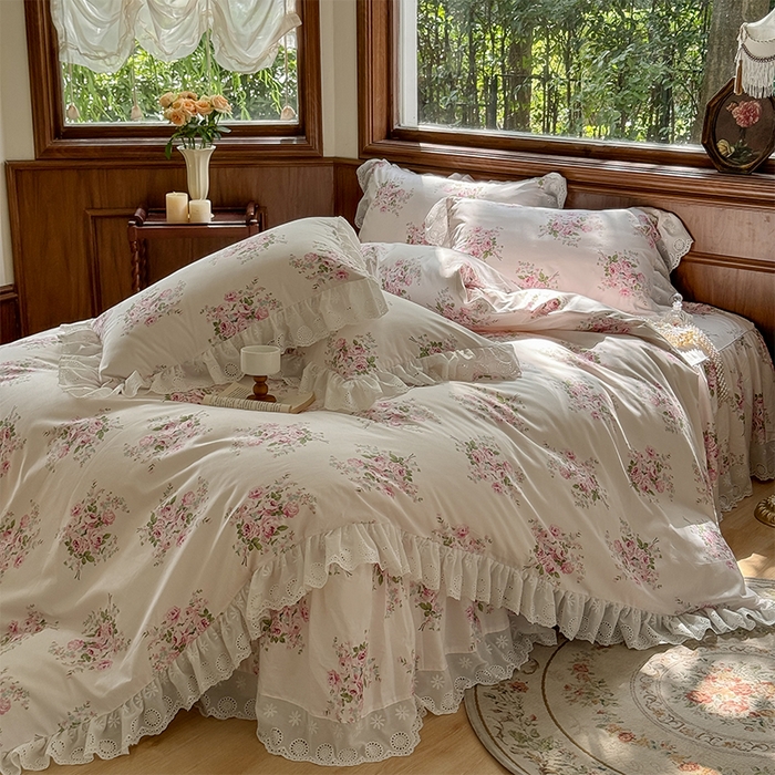 91家纺网 家纺一手货源 找家纺 （总）胜权家纺 2025新款全棉法式花边款单床裙