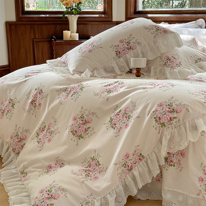 91家纺网 家纺一手货源 找家纺 （总）胜权家纺 2025新款全棉法式花边款单床裙