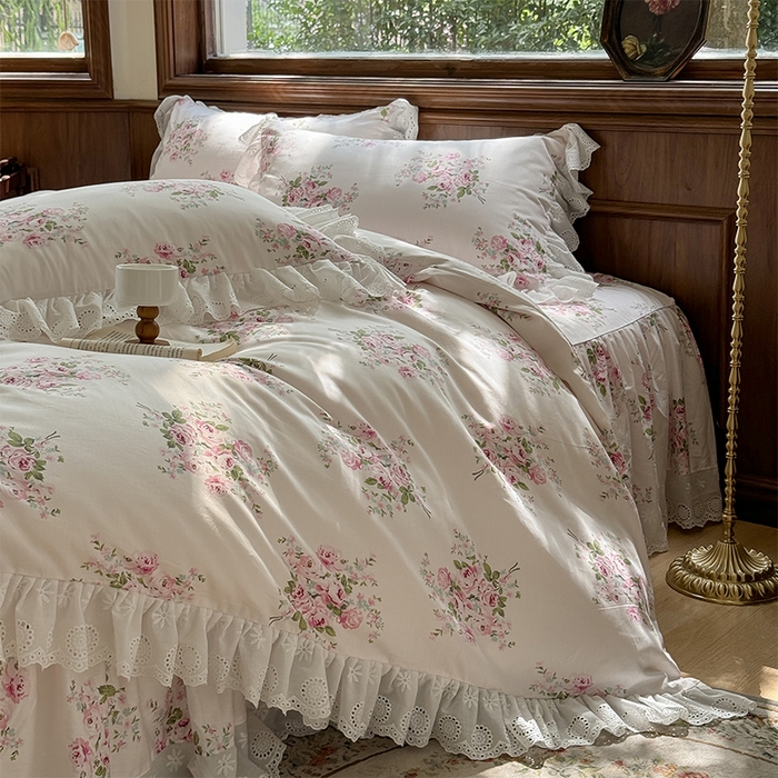 91家纺网 家纺一手货源 找家纺 （总）胜权家纺 2025新款全棉法式花边款单床裙