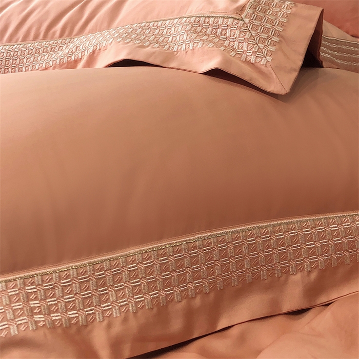 91家纺网 家纺一手货源 找家纺 保罗圣迪奥 2025新款100支长绒棉印花四件套-洛可可系列 洛可可-爱玛橙