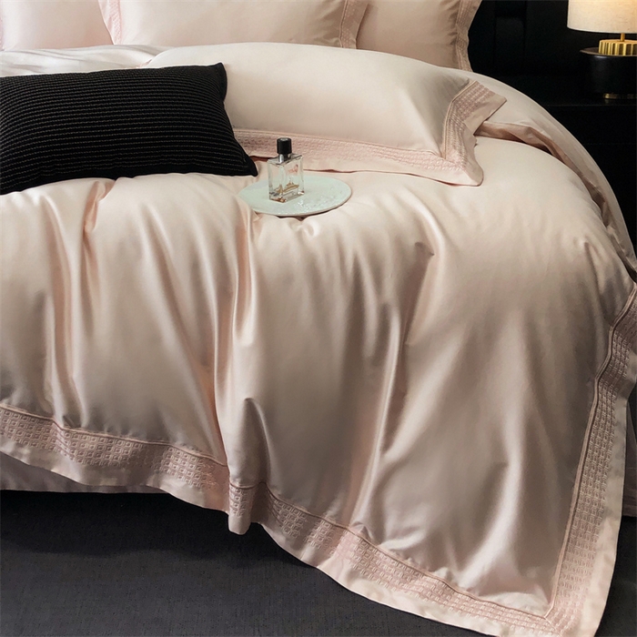 91家纺网 家纺一手货源 找家纺 保罗圣迪奥 2025新款100支长绒棉印花四件套-洛可可系列 洛可可-樱花粉