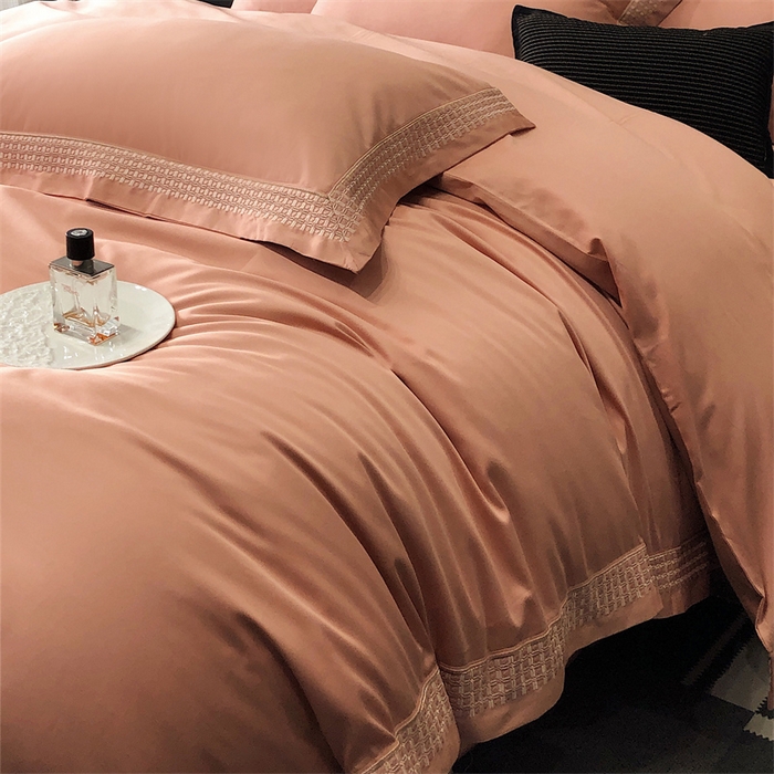 91家纺网 家纺一手货源 找家纺 保罗圣迪奥 2025新款100支长绒棉印花四件套-洛可可系列 洛可可-爱玛橙