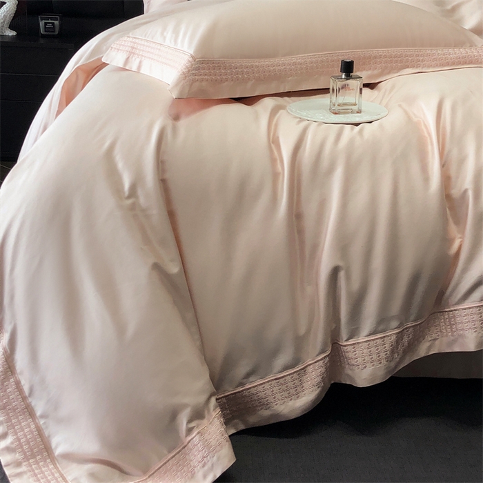 91家纺网 家纺一手货源 找家纺 保罗圣迪奥 2025新款100支长绒棉印花四件套-洛可可系列 洛可可-樱花粉