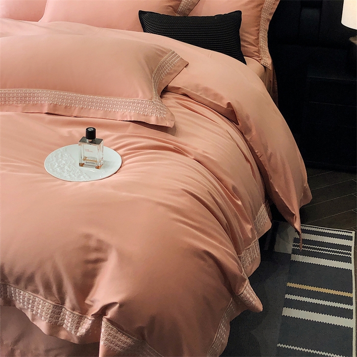 91家纺网 家纺一手货源 找家纺 保罗圣迪奥 2025新款100支长绒棉印花四件套-洛可可系列 洛可可-爱玛橙